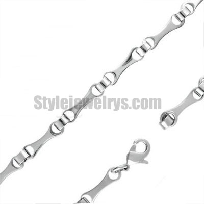 Stainless steel jewelry Chain 50cm - 55cm fancy bottle opener link chain necklace w/lobster 5mm ch360285 - Click Image to Close